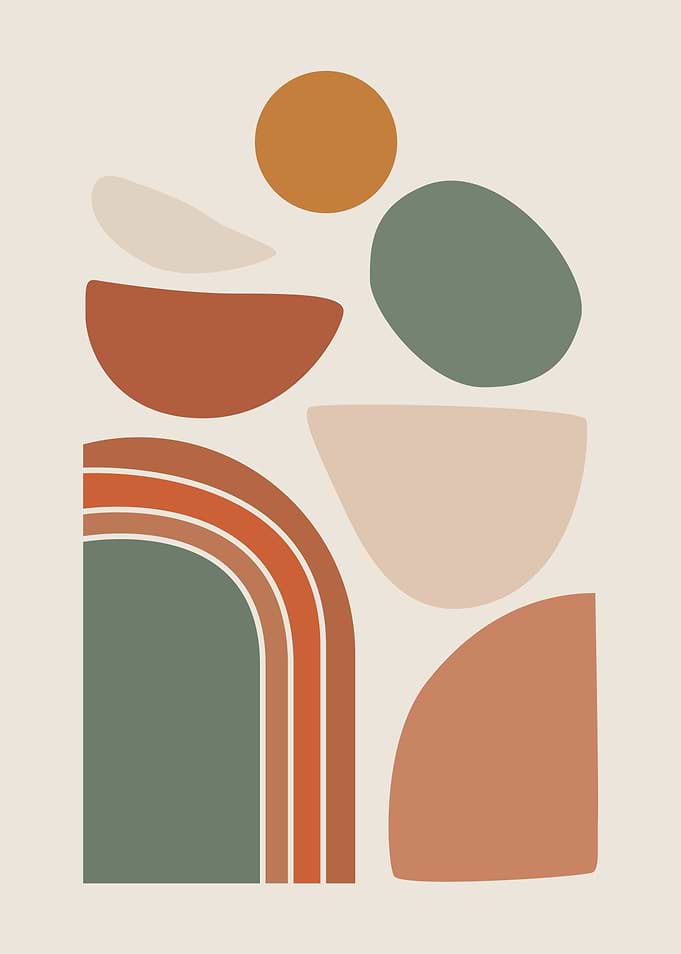 Boho Abstract Geometric Wall Art