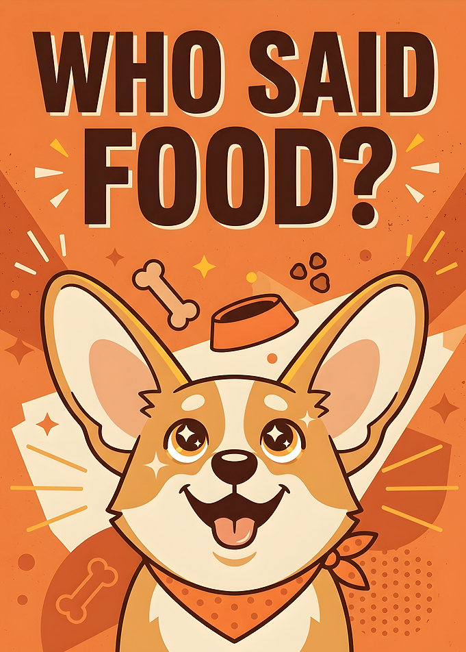 Cute Corgi Food Poster
