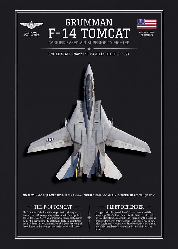 Grumman F-14 Tomcat Technical Poster