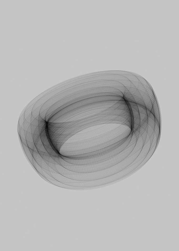 Abstract Minimalist Torus Line Art