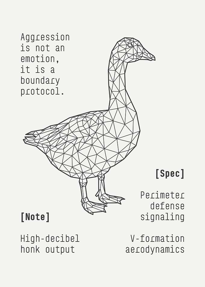 Geometric Goose Technical Polygonal Poster