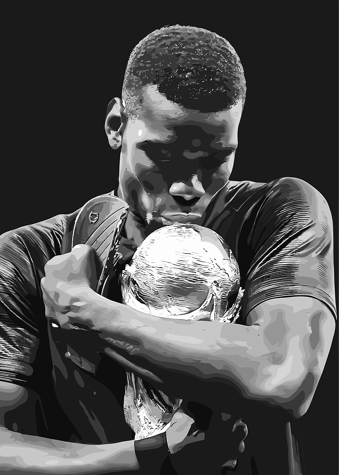 Paul Pogba Embracing World Cup Trophy