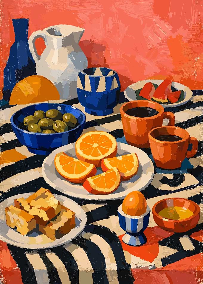 Vibrant Still Life Breakfast Table