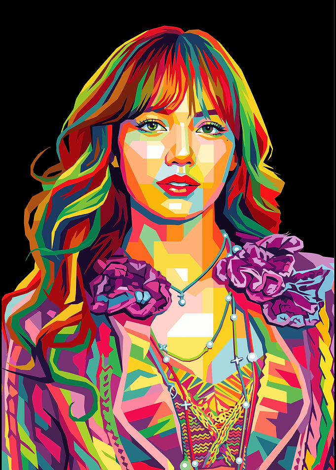 Colorful Pop Art Portrait of Lisa
