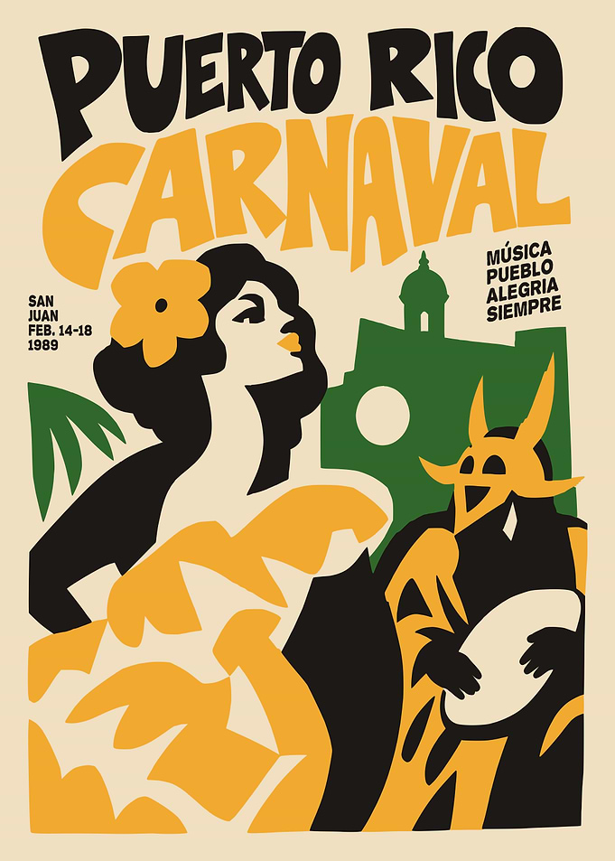 Vintage Puerto Rico Carnaval Poster