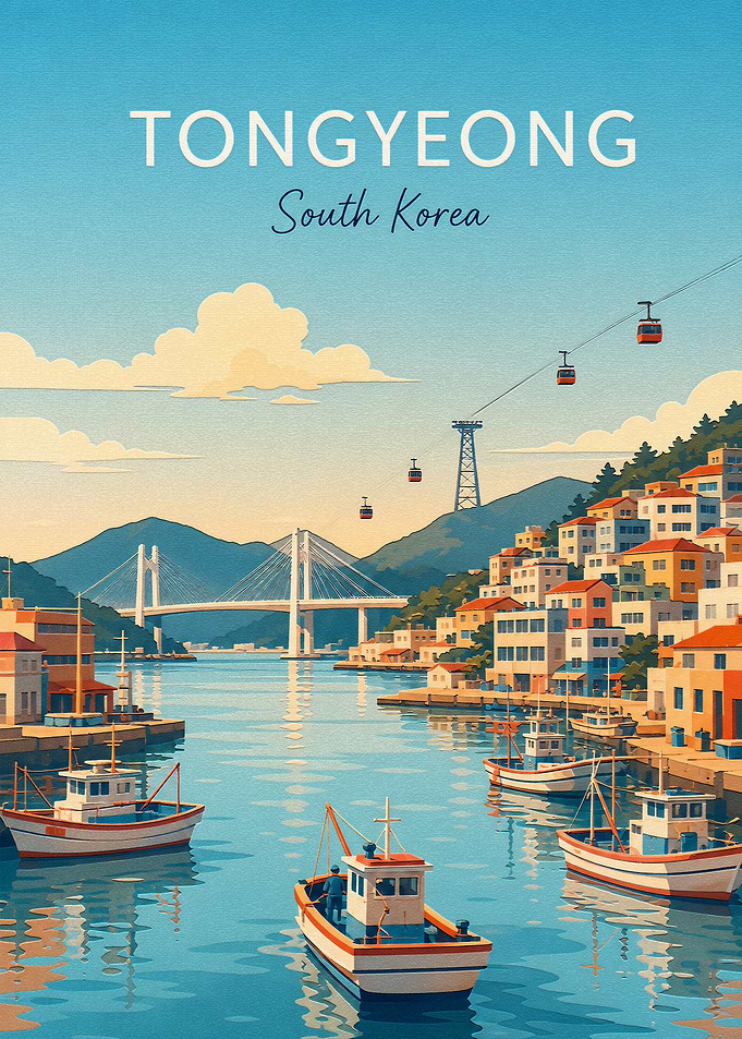 Tongyeong South Korea Travel Poster
