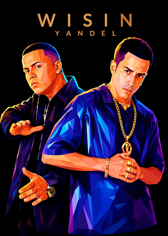 Wisin and Yandel Low Poly Portrait