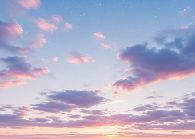 Pastel Sunset Sky with Clouds