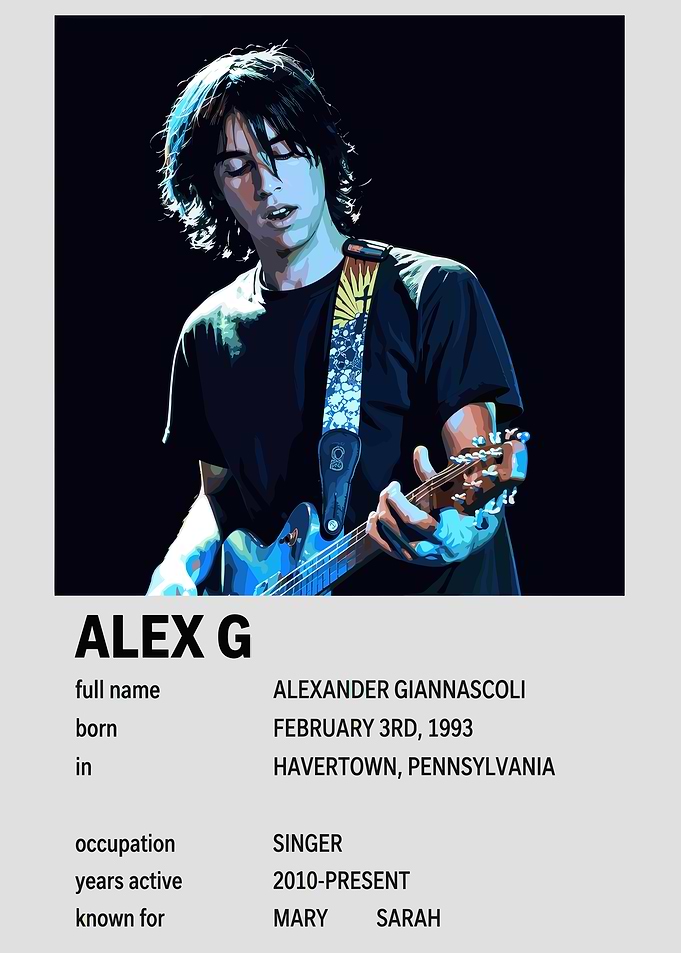 Alex G Minimalist Music Poster