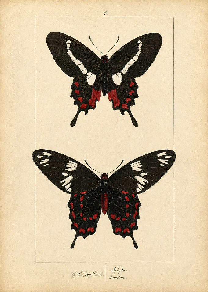 Vintage Butterfly Illustration Print