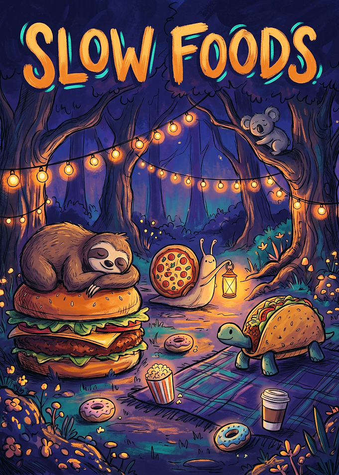 Slow Foods Forest Picnic Illustration