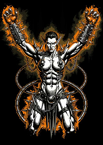 Fierce Armored Warrior Woman Illustration