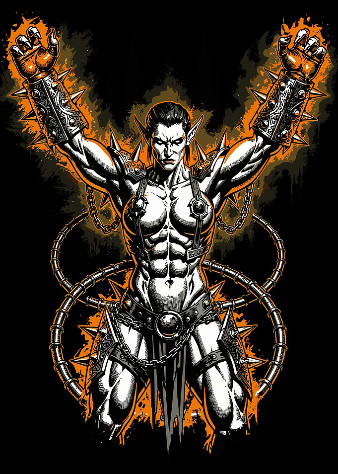 Fierce Armored Warrior Woman Illustration