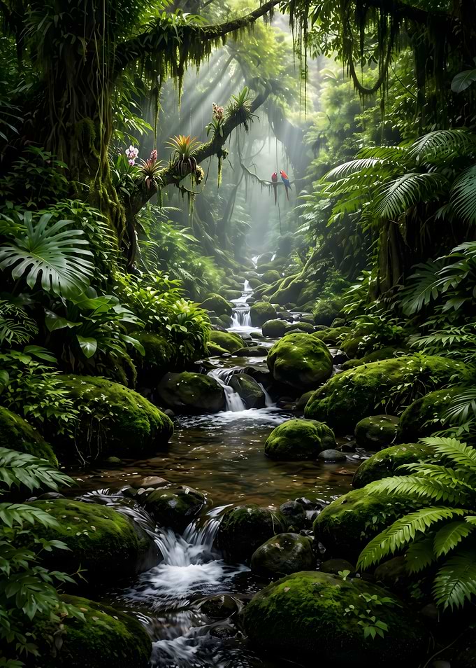 Jungle Stream Lush Green