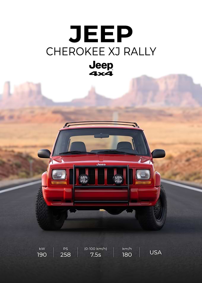 Jeep Cherokee XJ Rally Poster