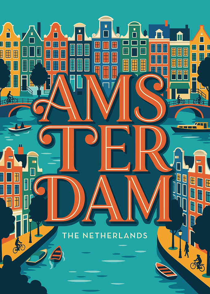 Amsterdam Netherlands Travel Poster