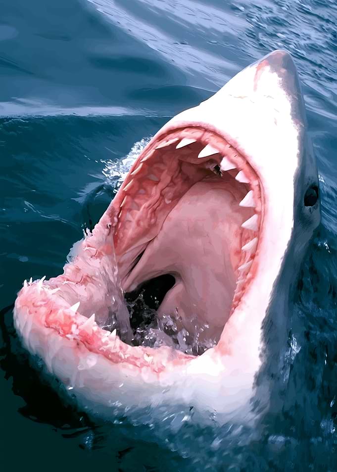 Great White Shark With Open Jaws