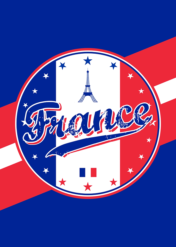 France Eiffel Tower Vintage Emblem