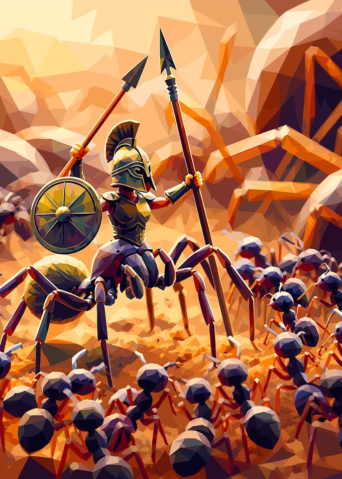 Ant Warrior with Spear and Shield