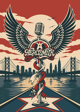 Aerosmith Winged Microphone Music Poster