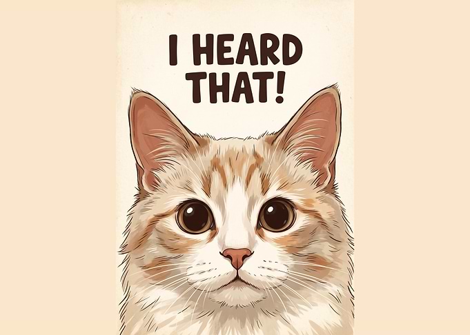 I Heard That Cat Illustration