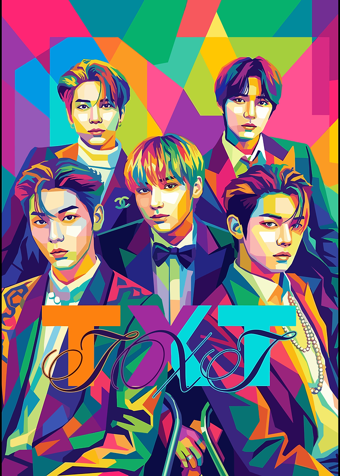 TXT K-pop Group Pop Art Portrait
