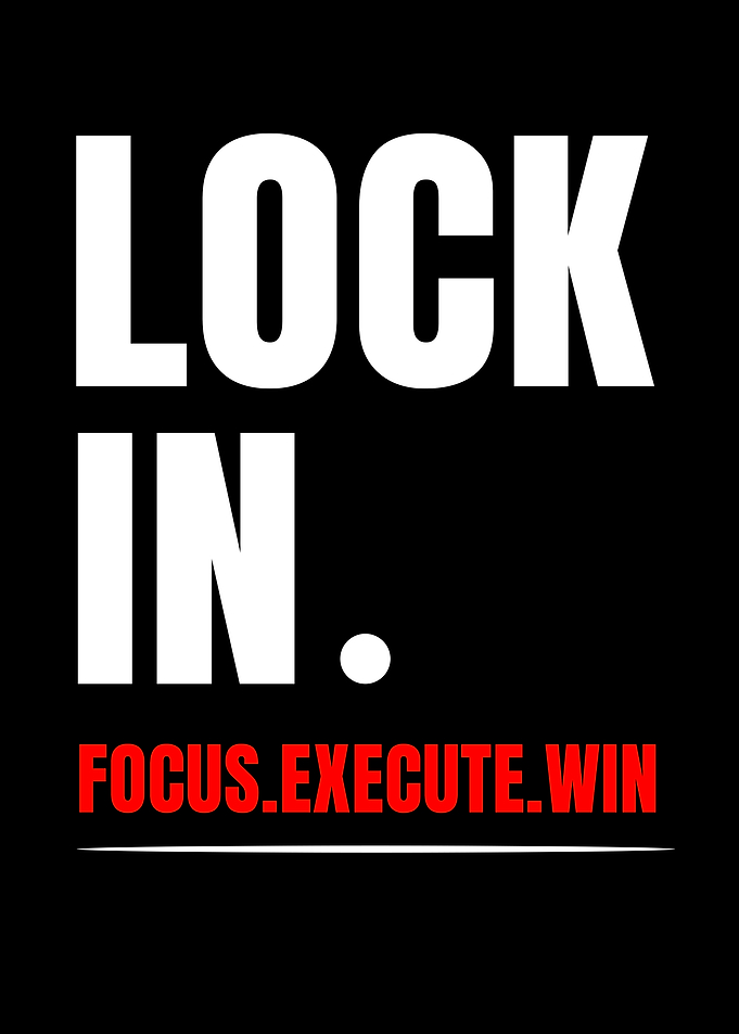 Lock In Motivational Text Poster