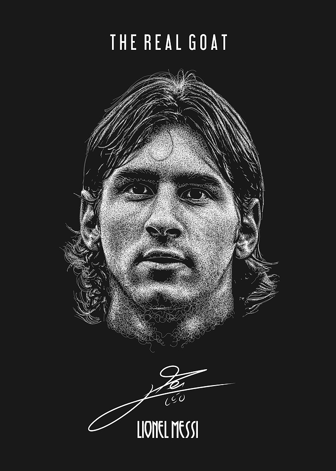 Lionel Messi Scribble art