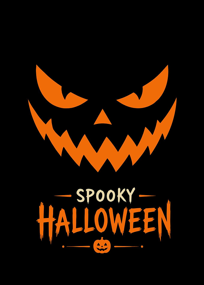 Spooky Halloween Jack-o'-lantern Face