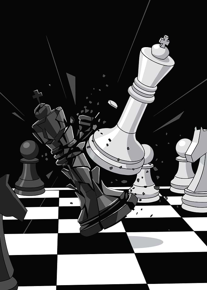 White King Shattering Black King