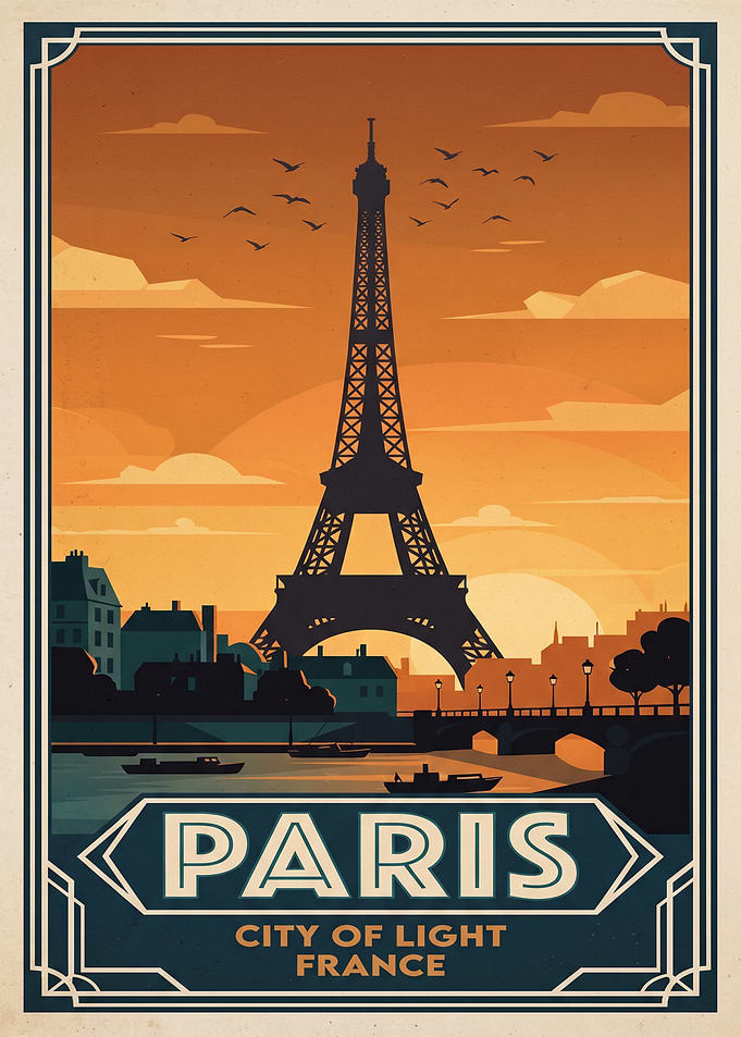 Vintage Paris Travel Poster