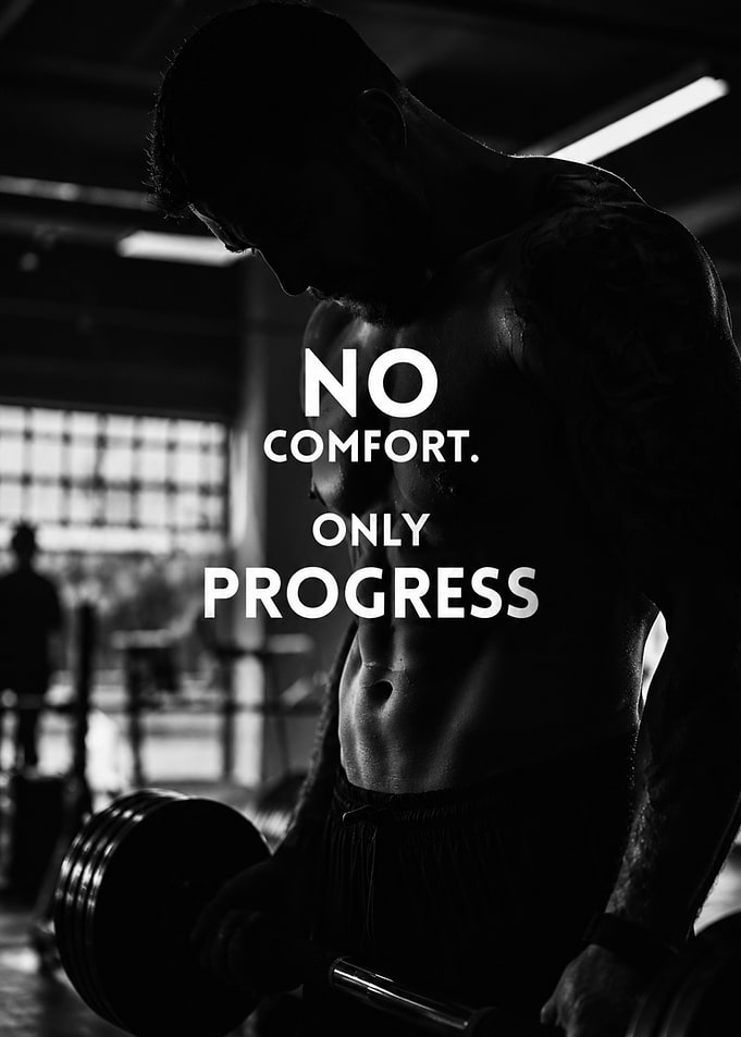 No Comfort Only Progress Gym Poster