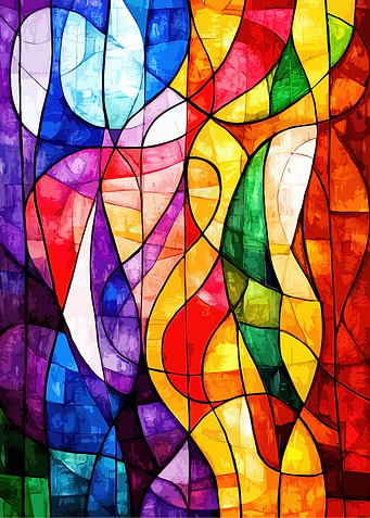 Vibrant Abstract Stained Glass Pattern