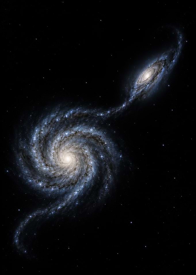 The Silent Collision of Spiral Galaxies