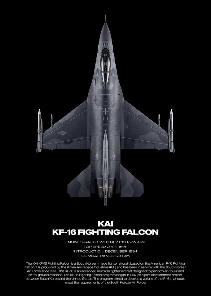 KAI KF-16 Fighting Falcon Technical Poster