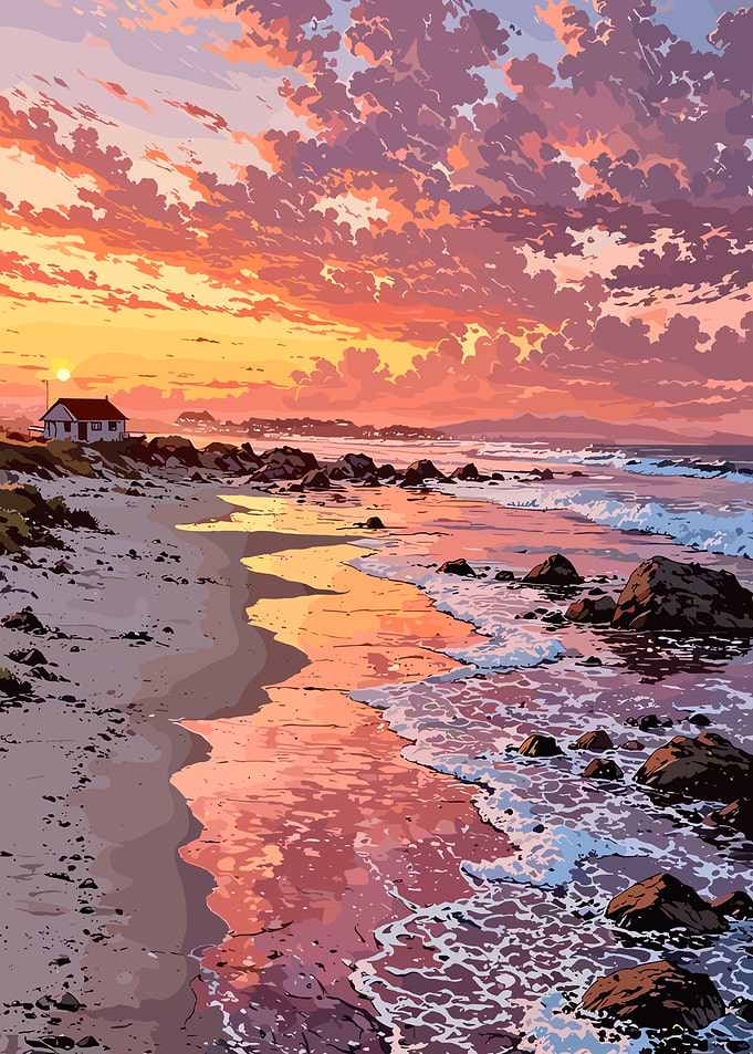 Vibrant Sunset Beach Landscape