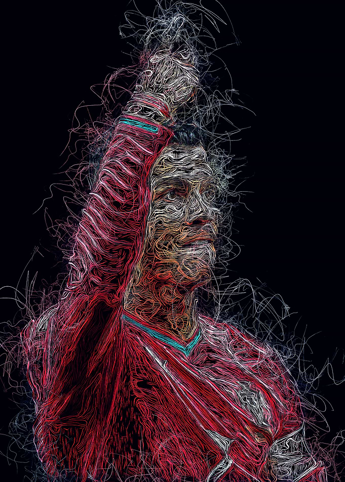 Cristiano Ronaldo Scribble Art Portrait