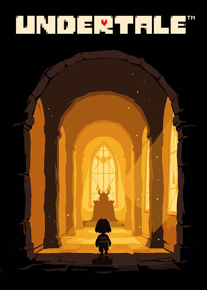 Undertale Frisk Facing Asgore Poster