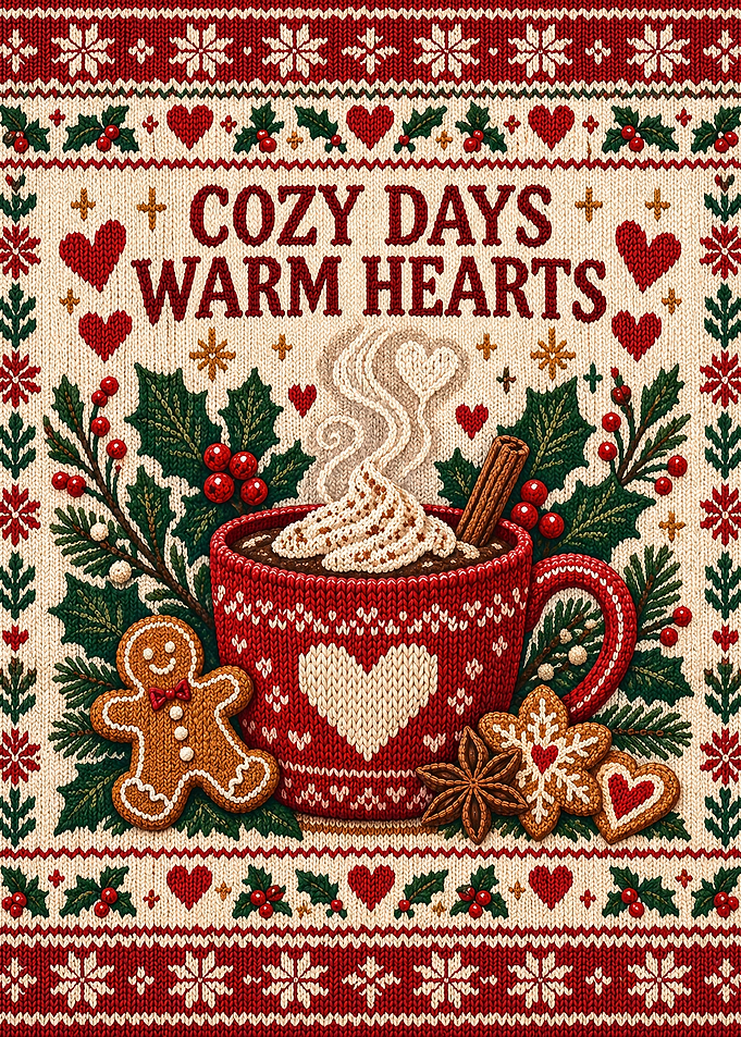 Cozy Days Warm Hearts Knitted Christmas