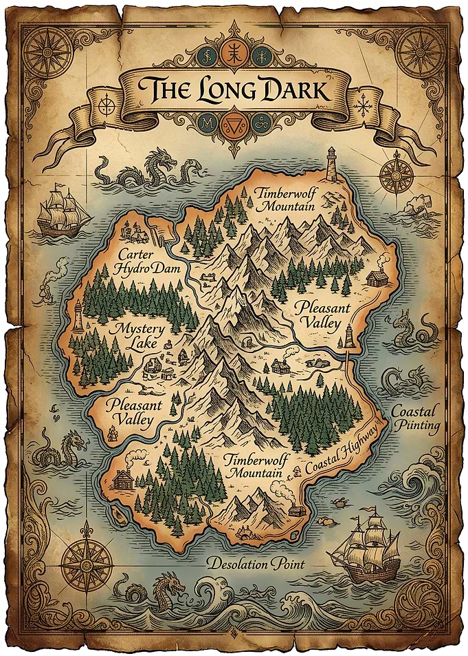 The Long Dark Fantasy Map