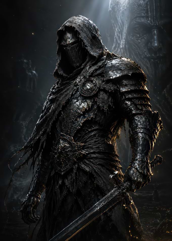 Dark Armored Knight with Sword