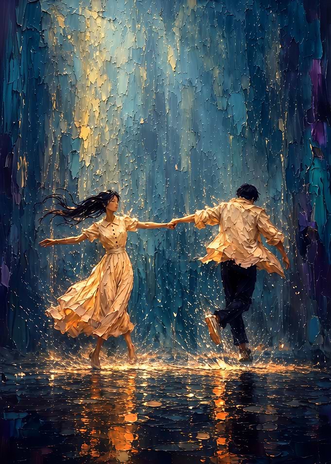 Couple Dancing in the Rain