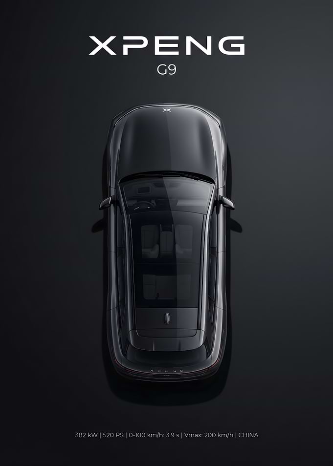 Xpeng G9 Top View Poster