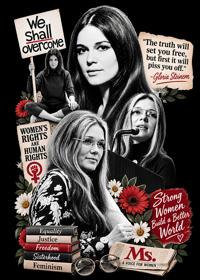 Gloria Steinem Feminist Icon Collage