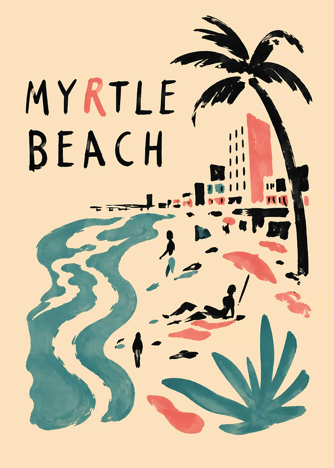 Myrtle Beach Vintage Travel Poster