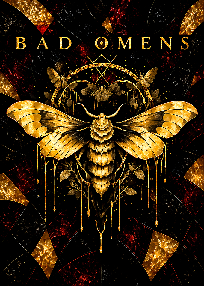 Bad Omens Gold Moth Art