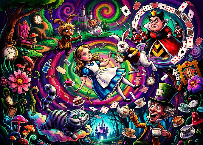 Alice in Wonderland Psychedelic Fantasy Art