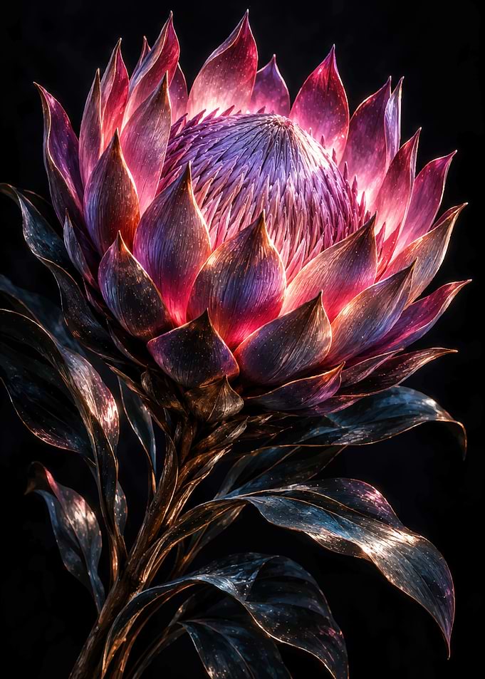 Glowing Ethereal Protea Flower