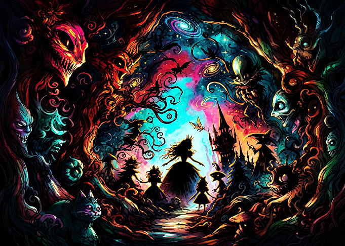Alice in a Surreal Wonderland Forest