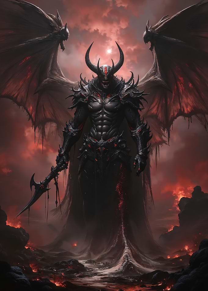 Dark Demon Warrior in Hellscape